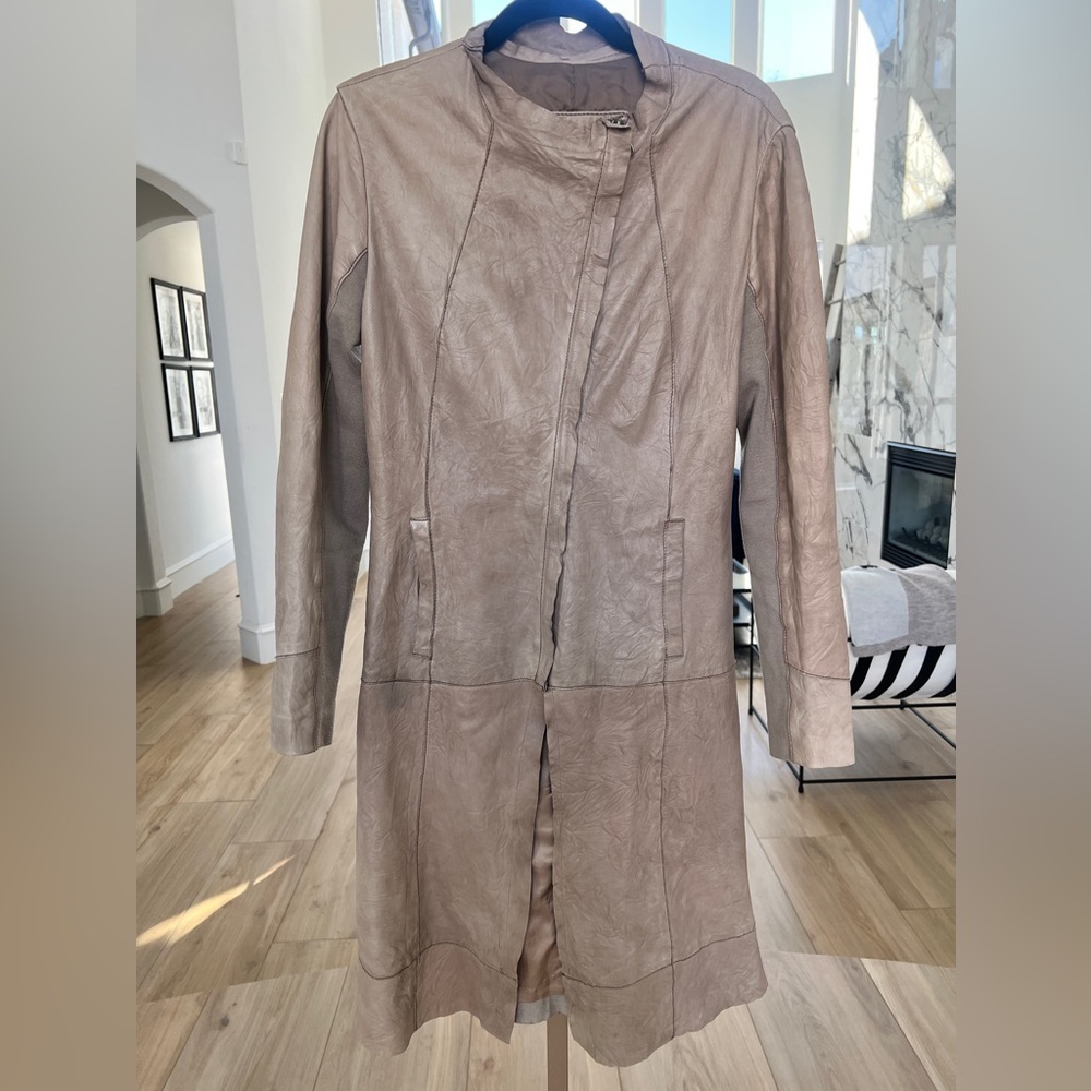 Cigno Nero Genuine Leather Trench Coat